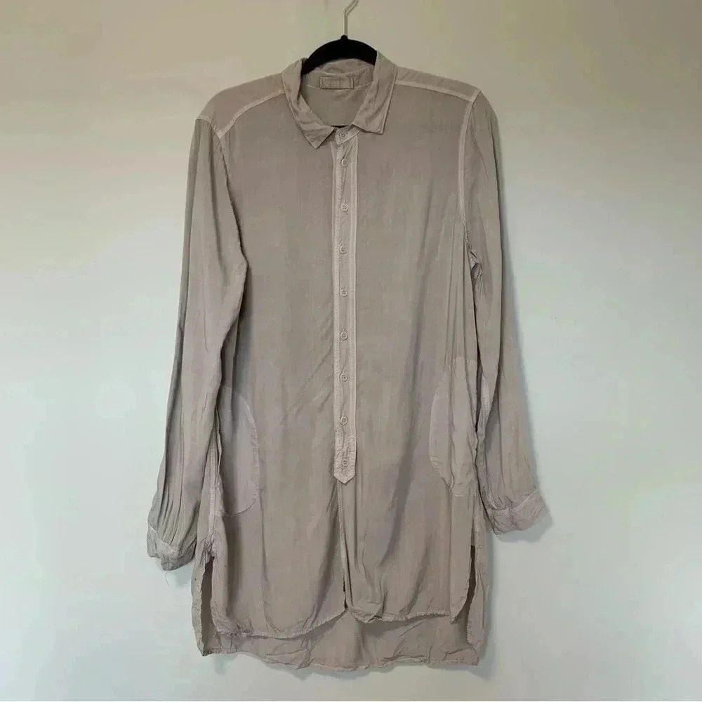 CP Shades grey  silver 100% rayon long sleeves shirt